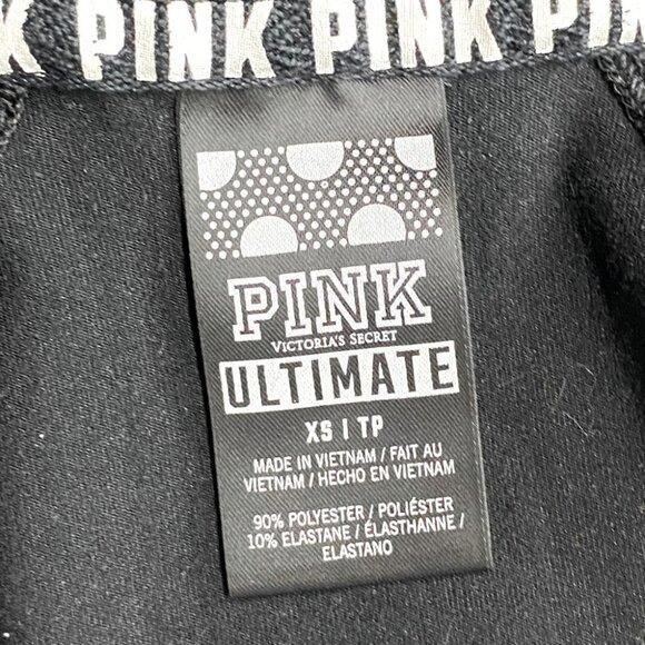 5/$25 VICTORIA’S Secret PINK Black Half Zip Mock Neck Long Sleeve Top XS - Picture 3 of 9